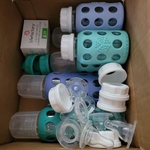 Life factory glass bottles almost new!